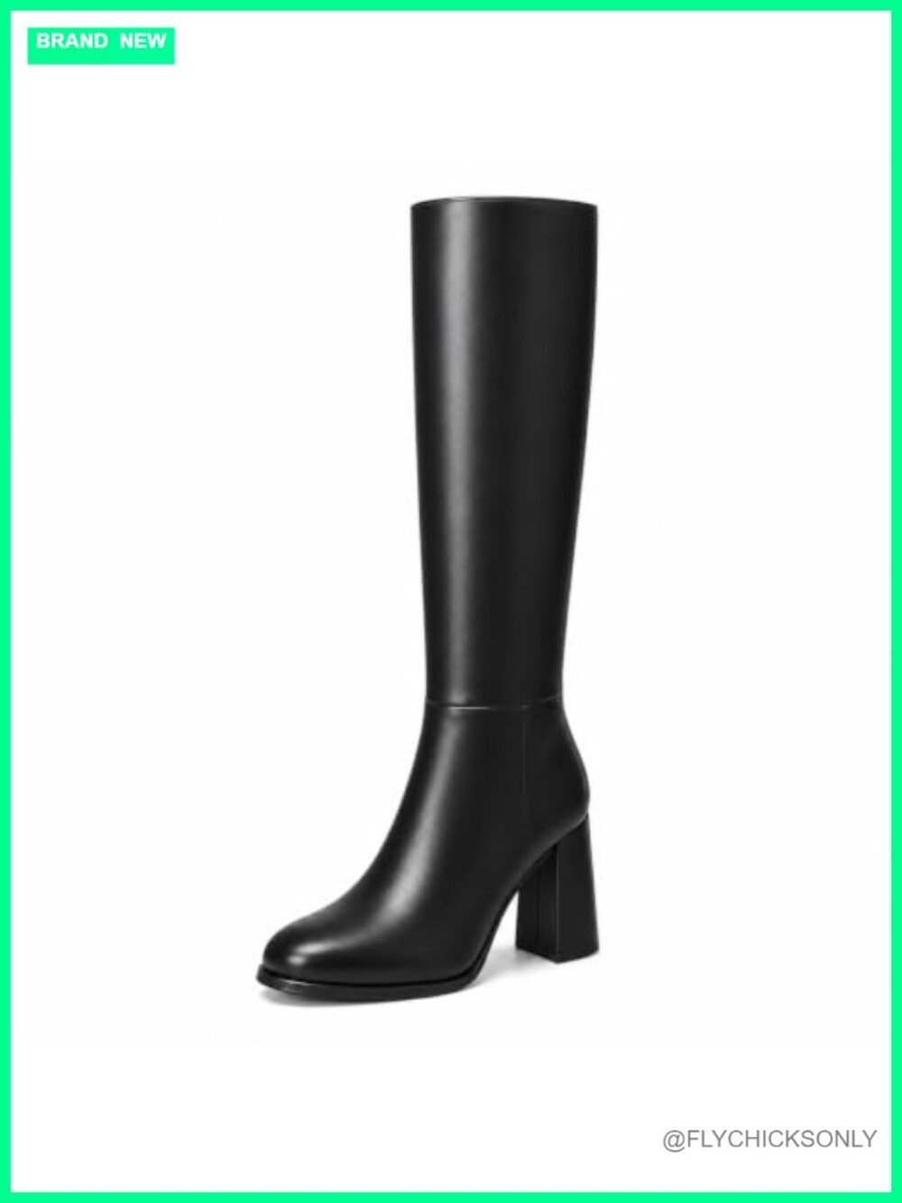 Women's Knee High Boots Chunky Block Heel Round Toe Side Zip Tall Boots